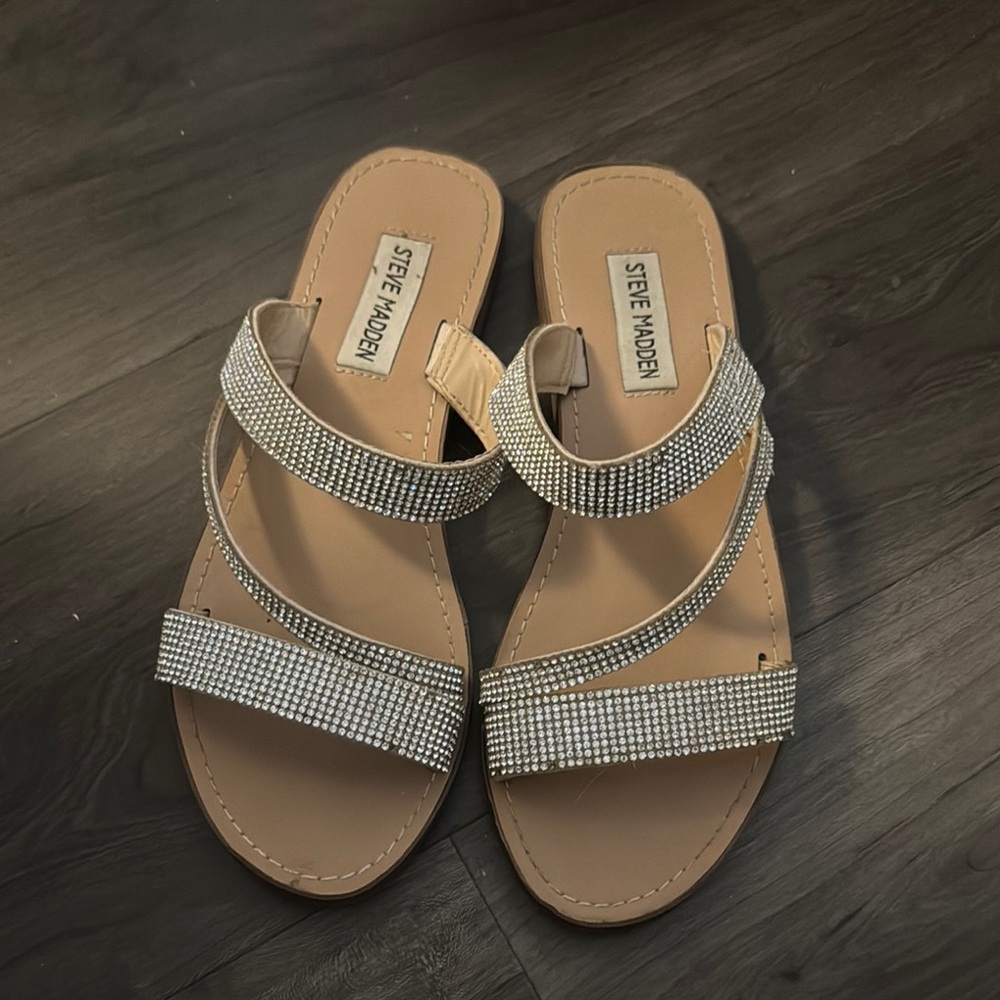 Steve Madden Silver Rhinestone Sandals